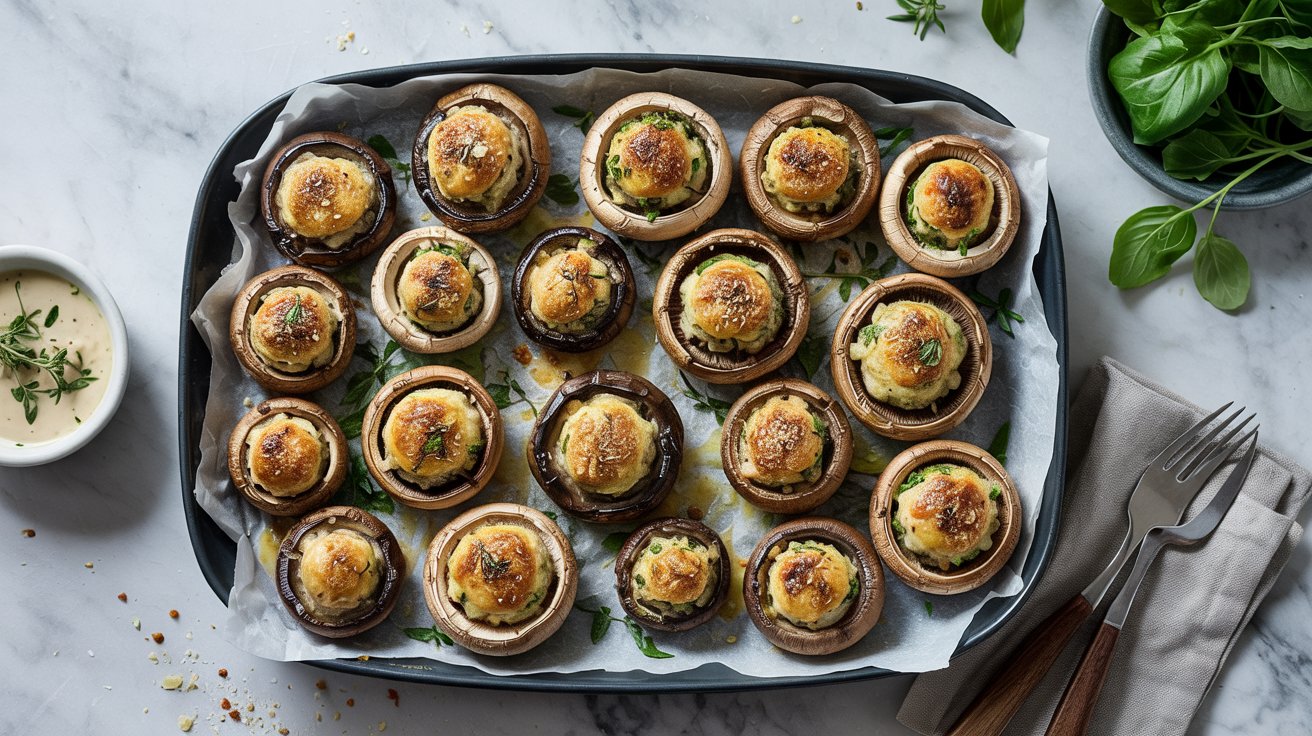 Vegan stuffed mushrooms