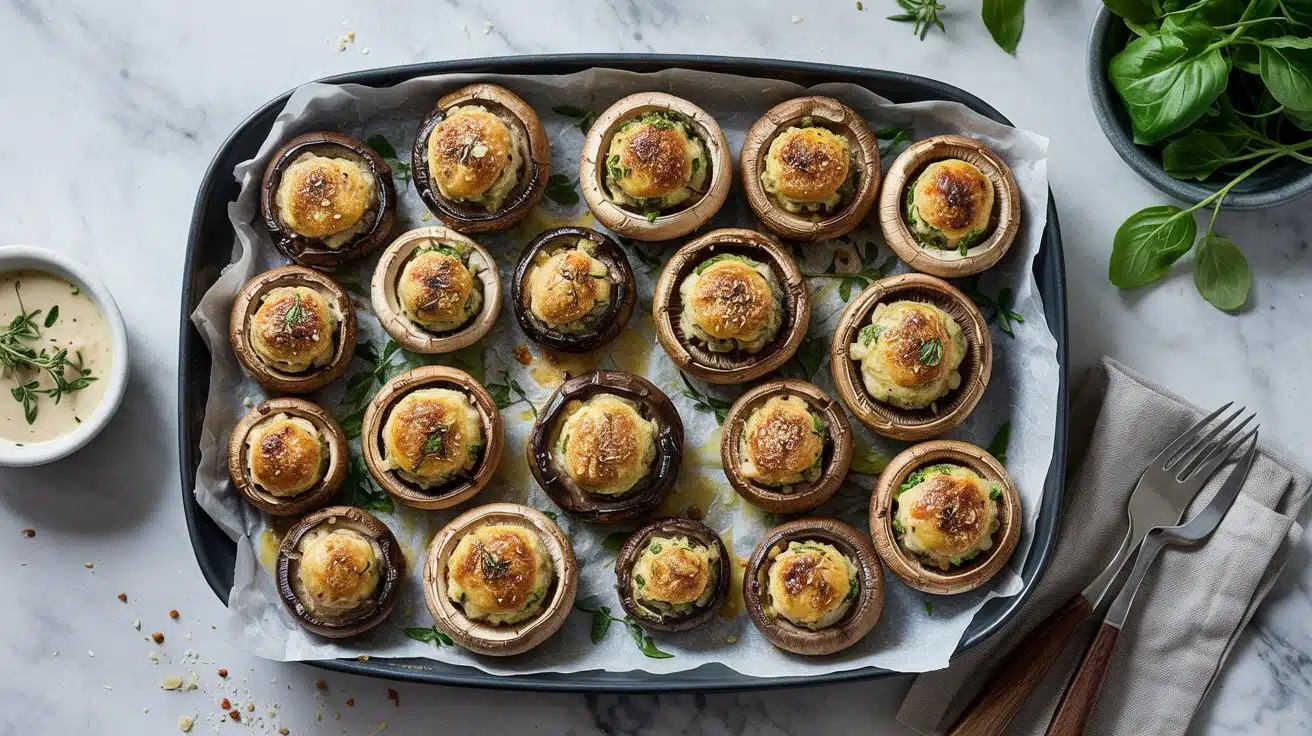 Vegan stuffed mushrooms