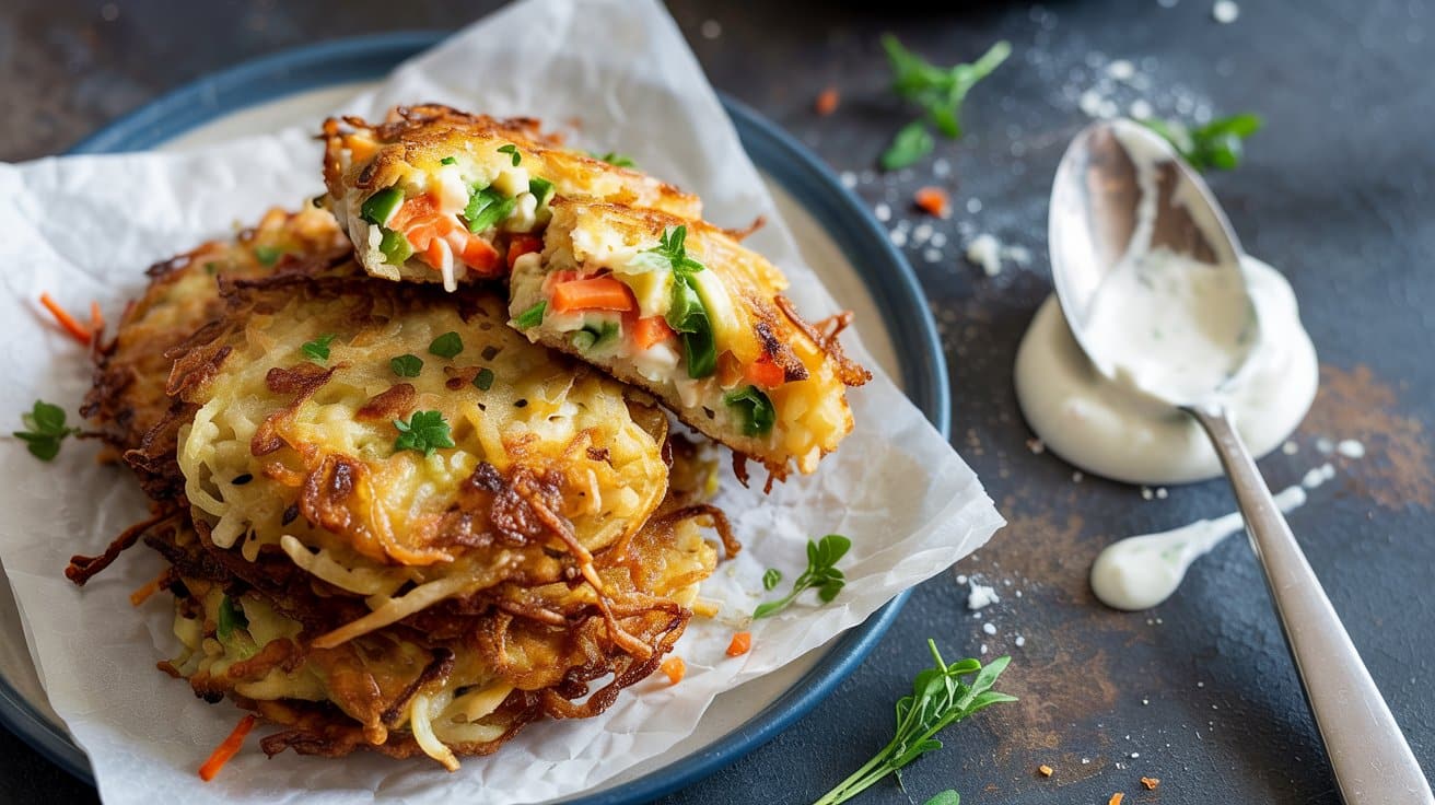 Air fried veggie latkes