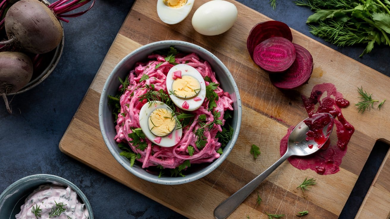Pickled egg salad a colorful top down oik xw