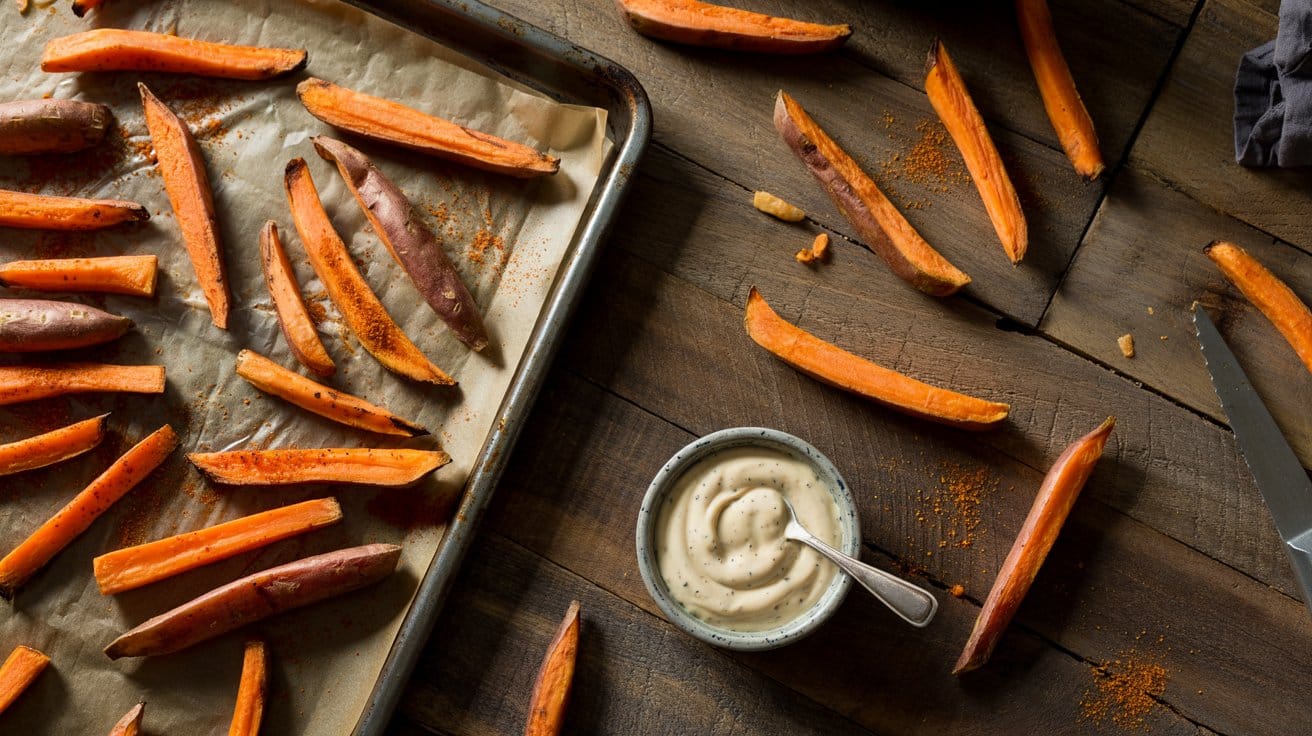Roasted sweet potato fries a warm top hvg91tw