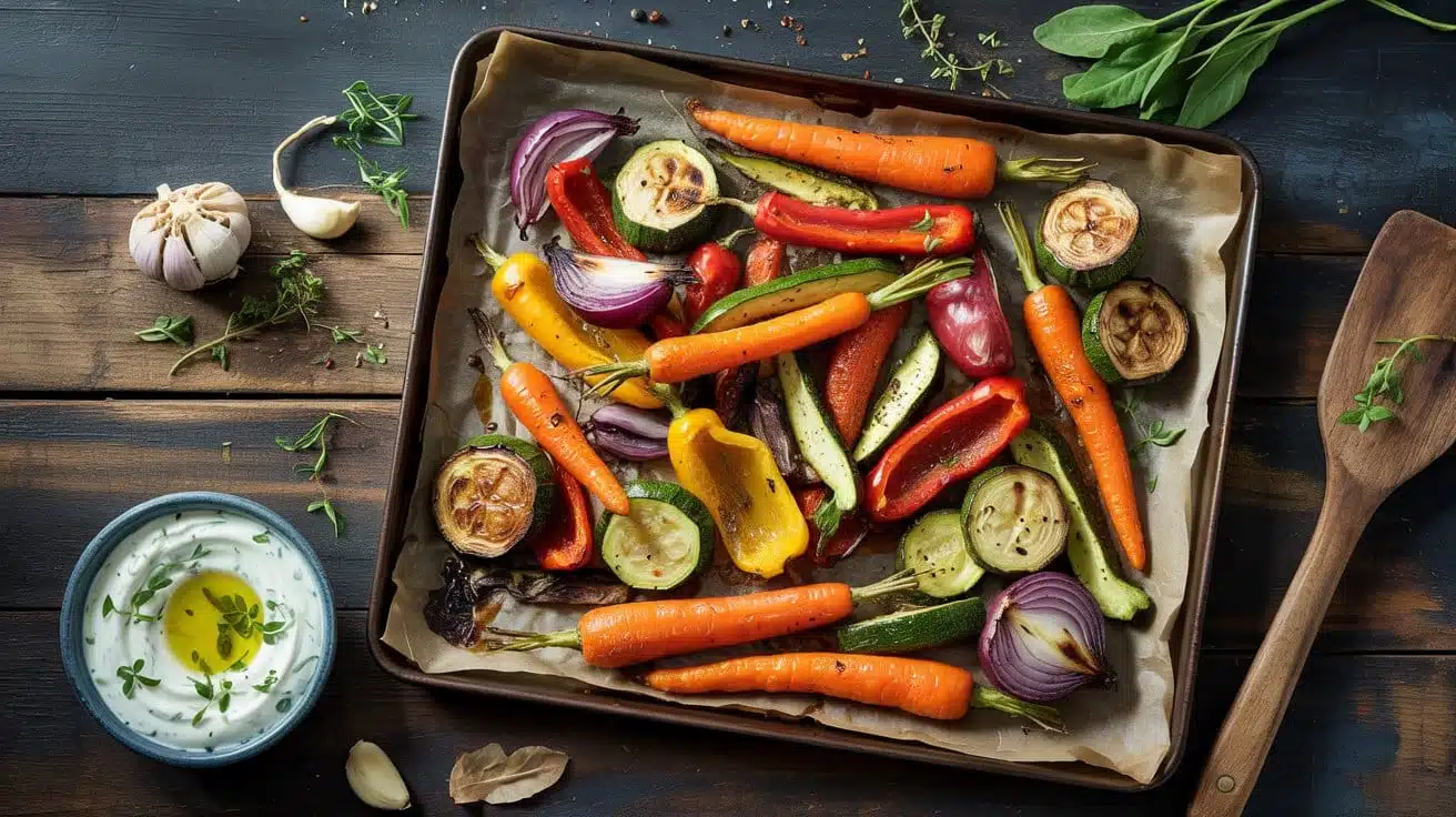 Roasted vegetable platter a rustic to