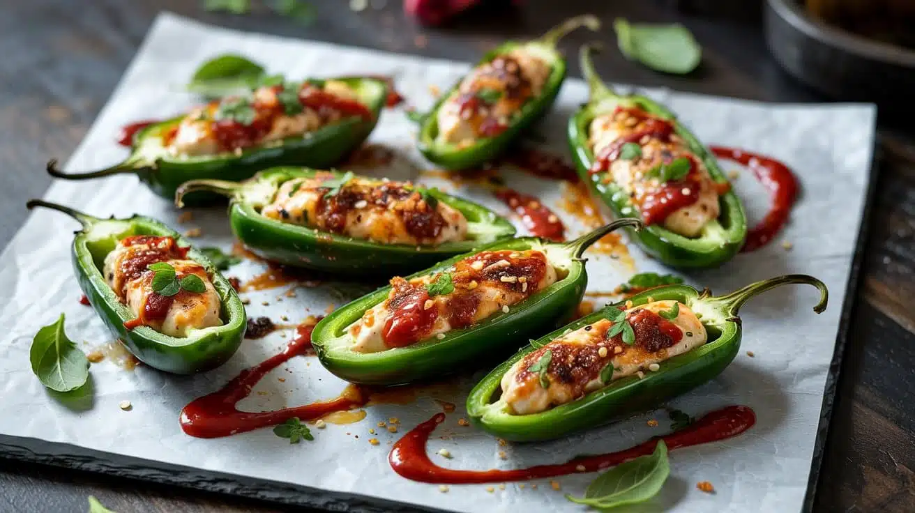 Spicy sriracha stuffed jalapenos for 9zdz