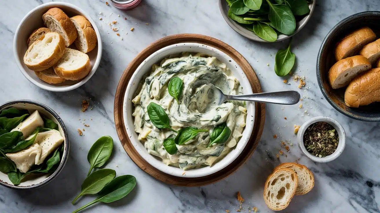 Vegan spinach artichoke dip
