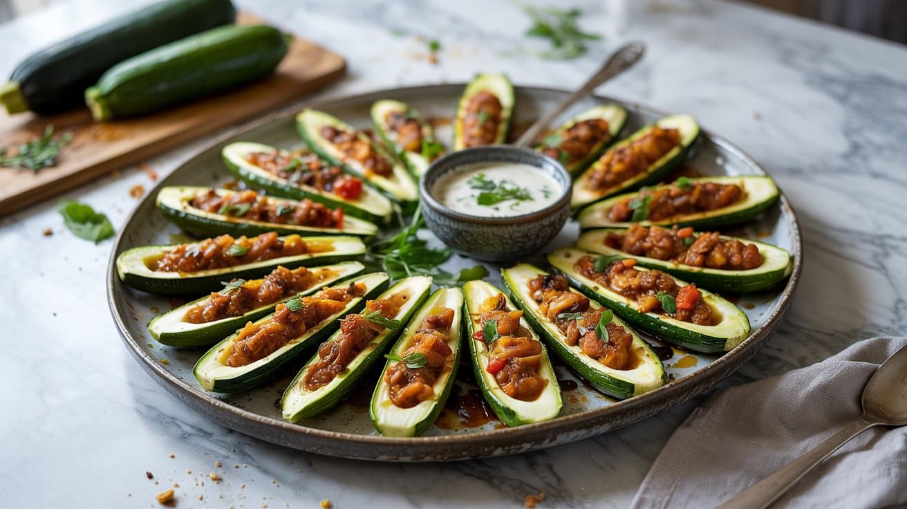 Zucchini boats platter set a wide cer u8dq
