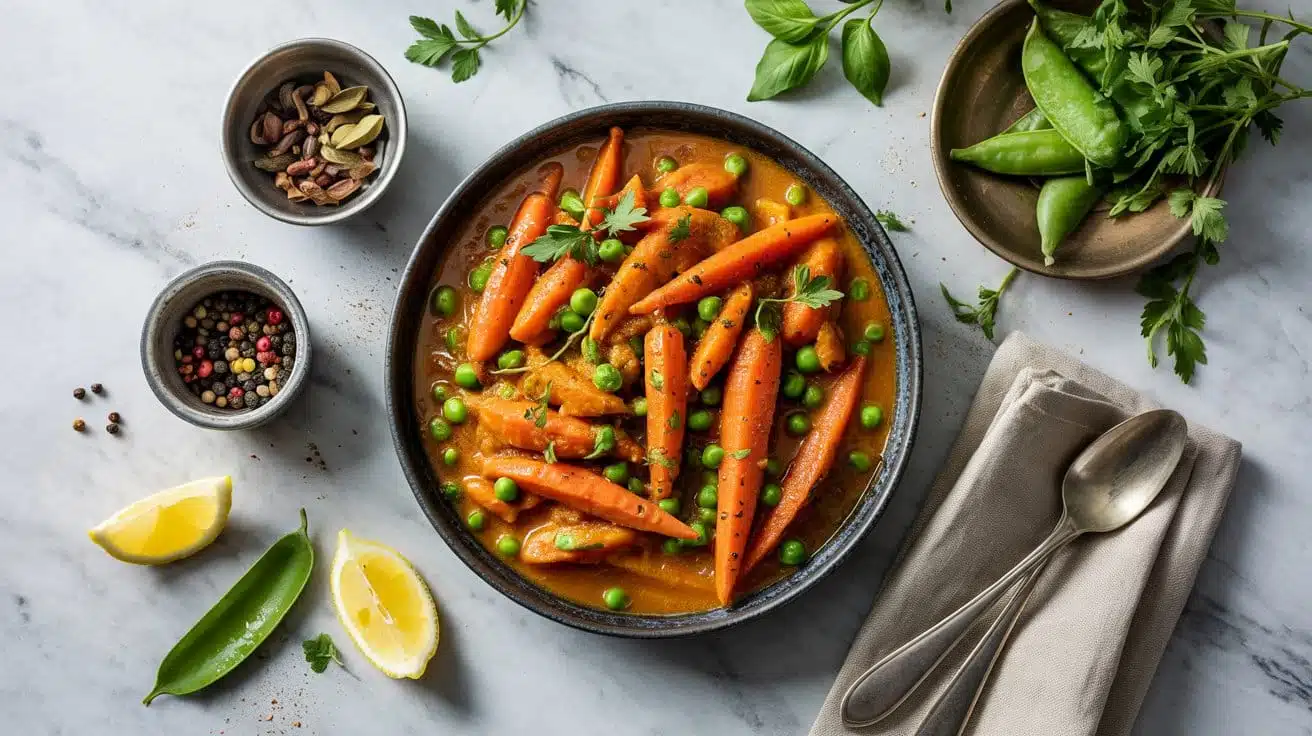 Carrot and pea curry for mild spiced kz