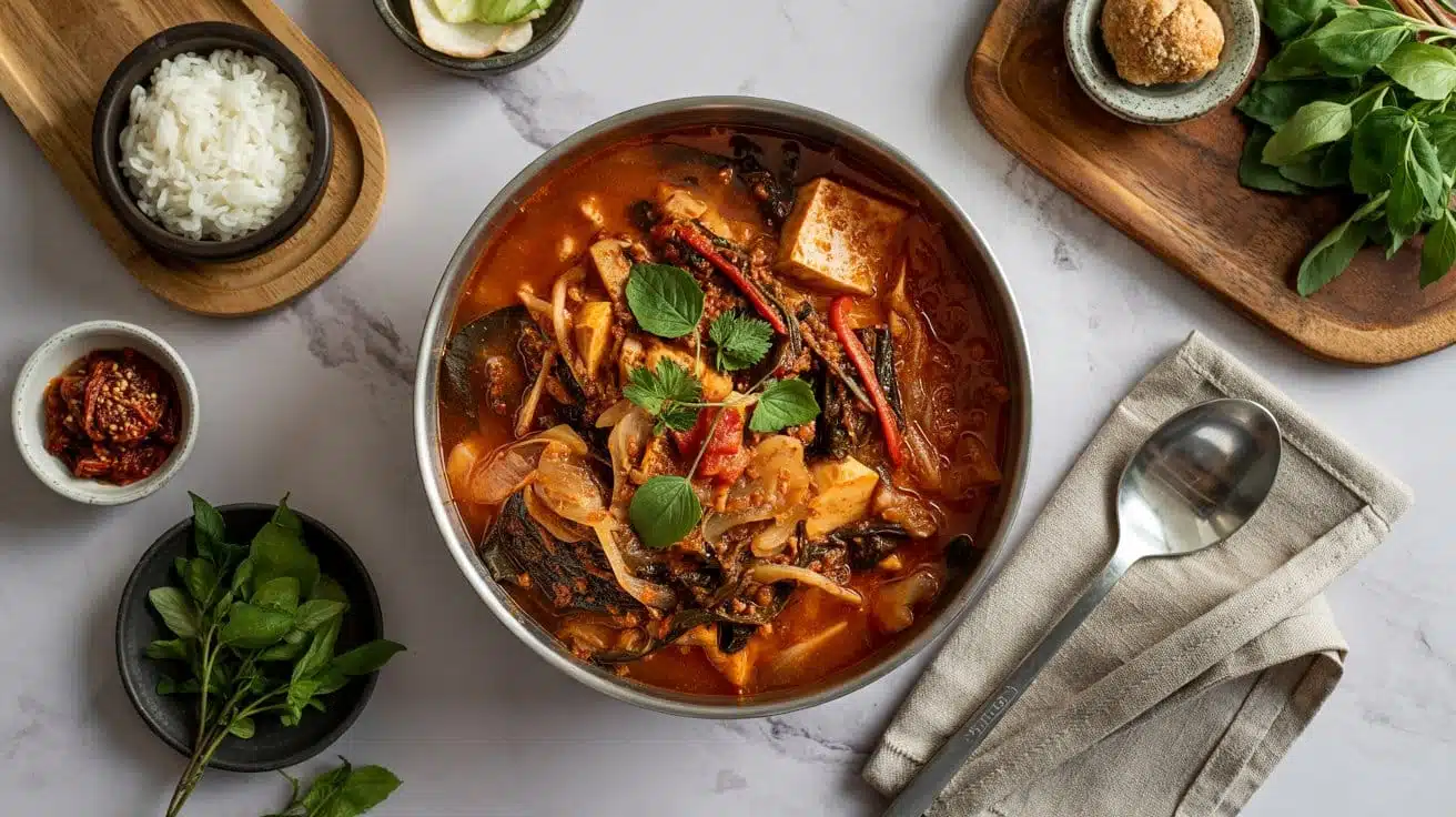 Korean spiced vegetable stew kimchi j sge