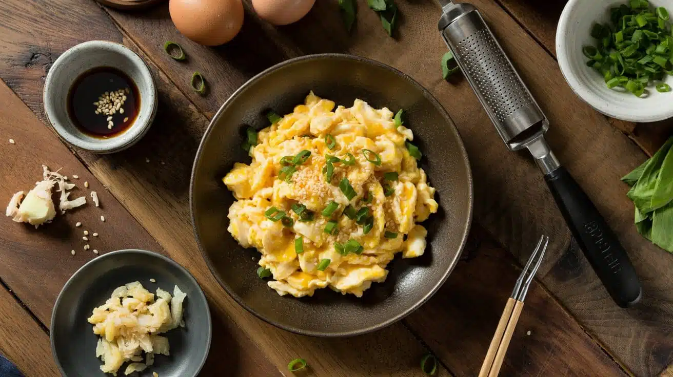 Sesame ginger scrambled eggs a vibran ggod