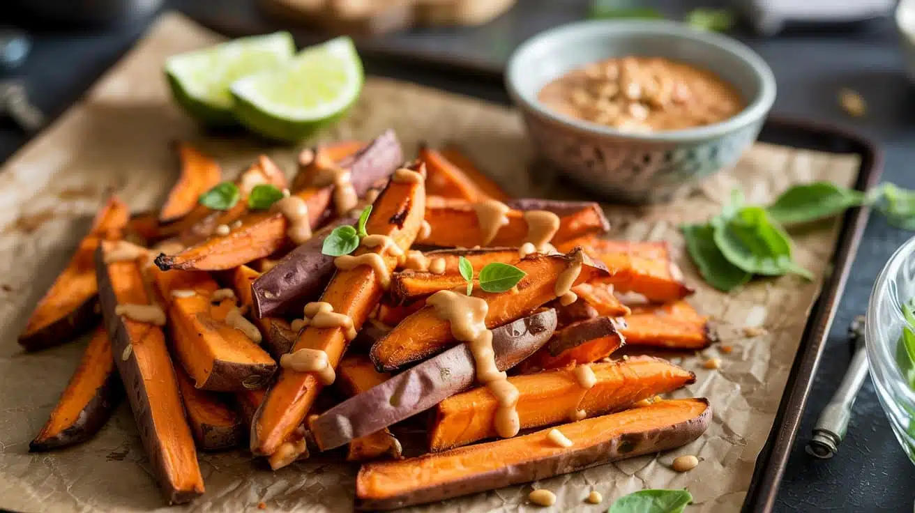 Sheet pan thai peanut sweet potato fr wb24xnmg