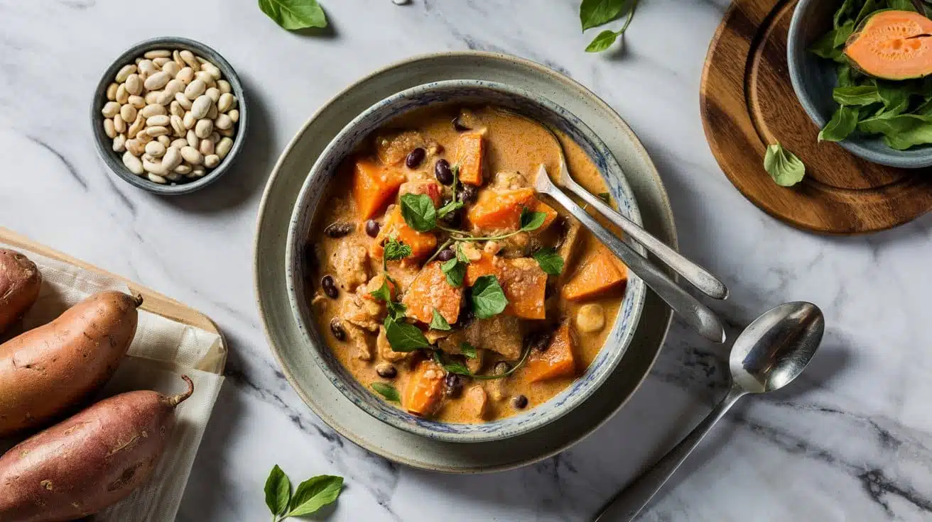 Sweet potato and black bean thai curr