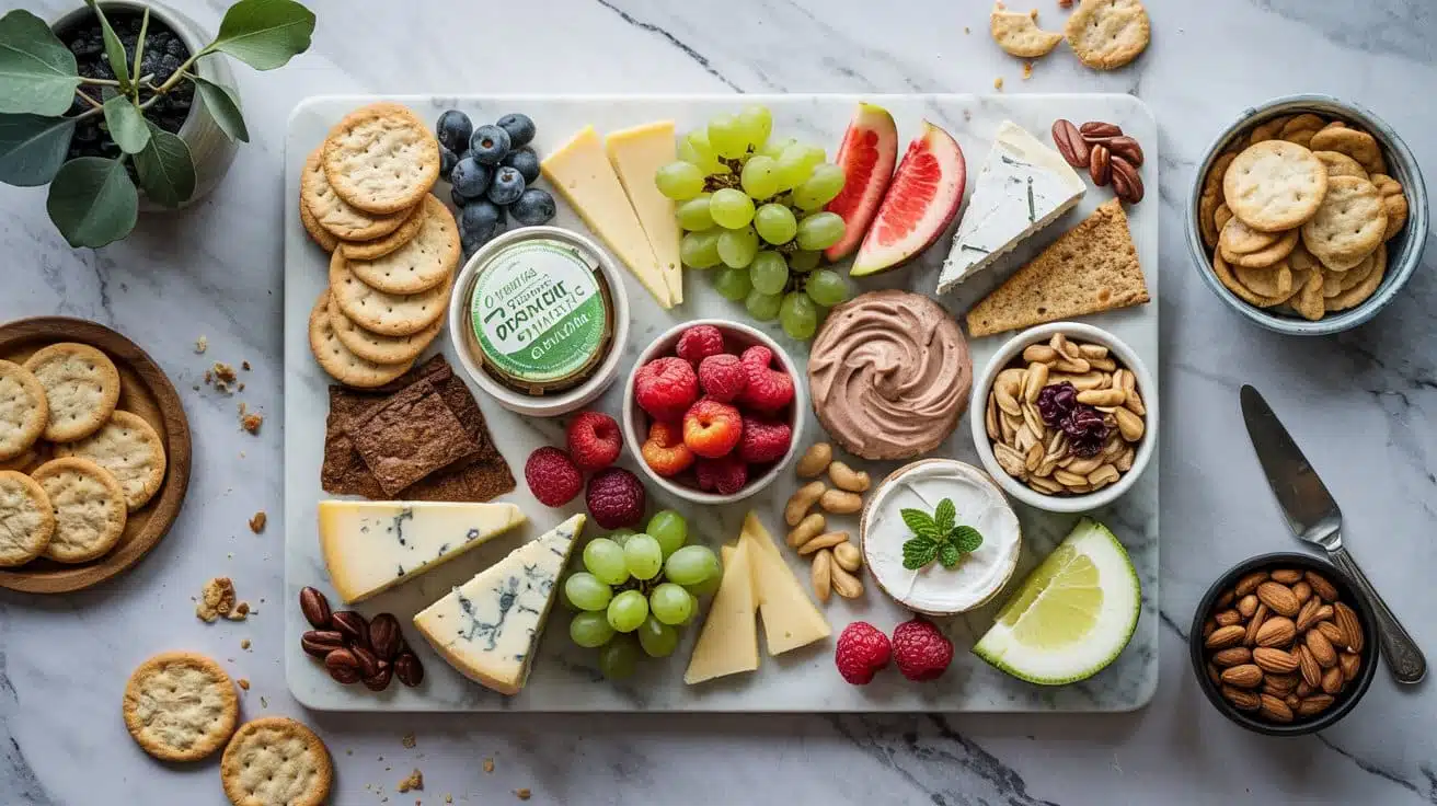 Vegan cheese board a stylish top down lqnfnrnvt k