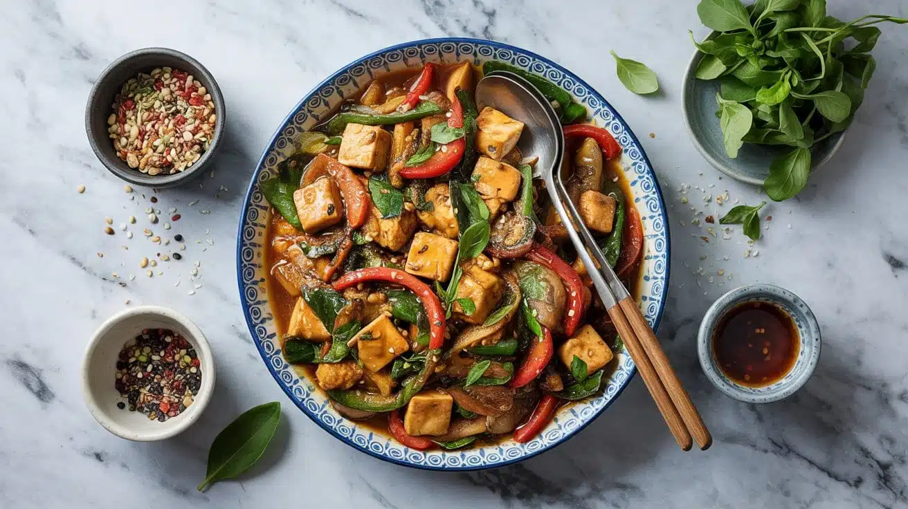 Vegan tofu stir fry