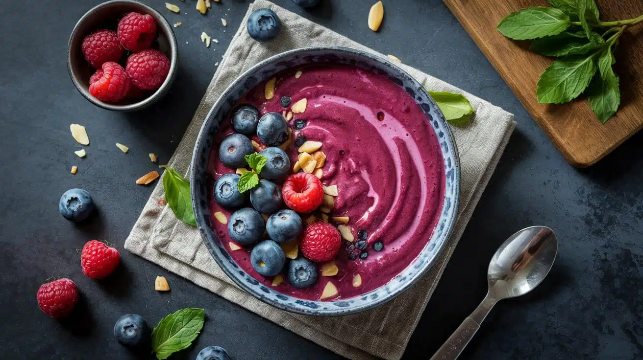 Berry blast keto smoothie bowl a vibra