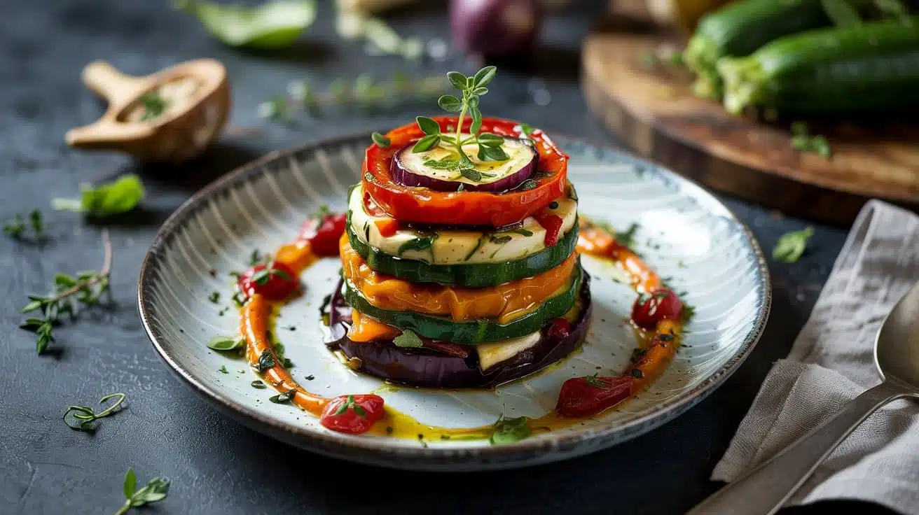 Elegant stack with herb dr