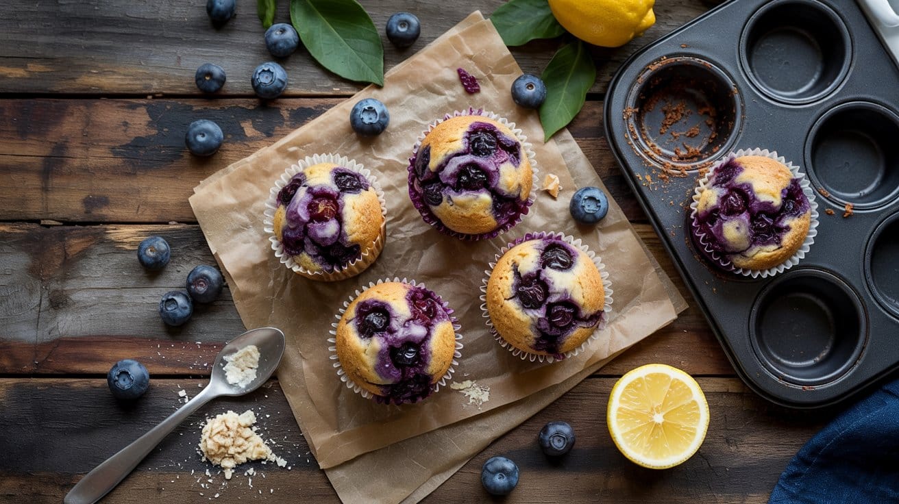 Keto blueberry almond muffins an airy