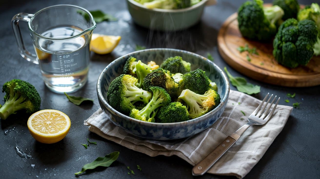 Microwave steamed broccoli a simple wh