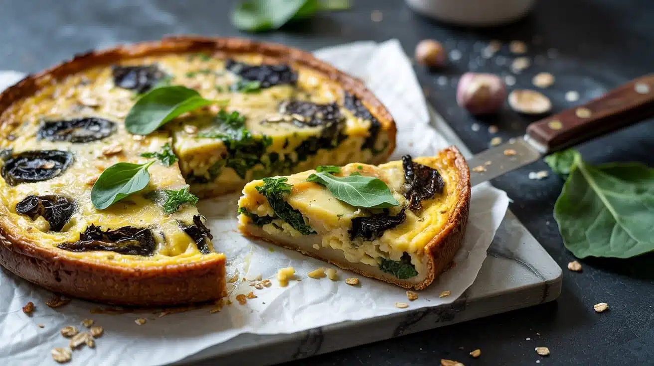 Potato and kale frittata baked with s