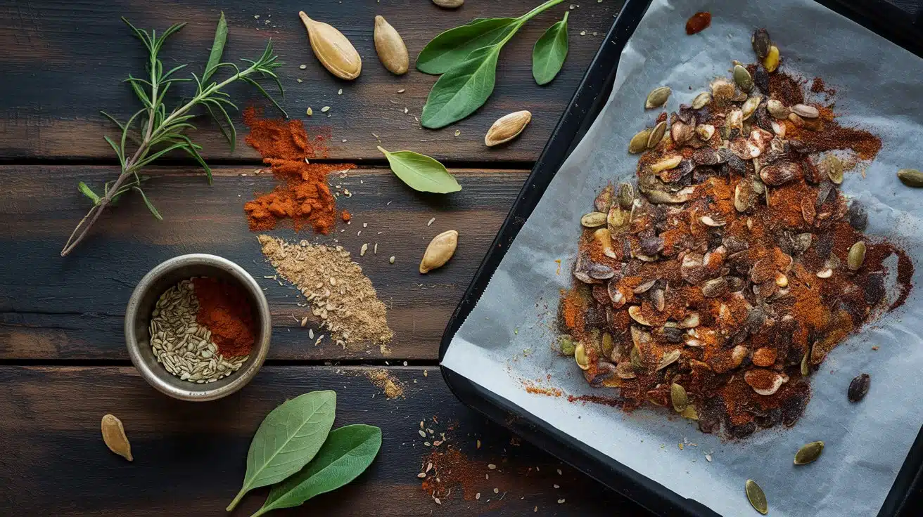 Roasted seed blend with fresh herbs a xg