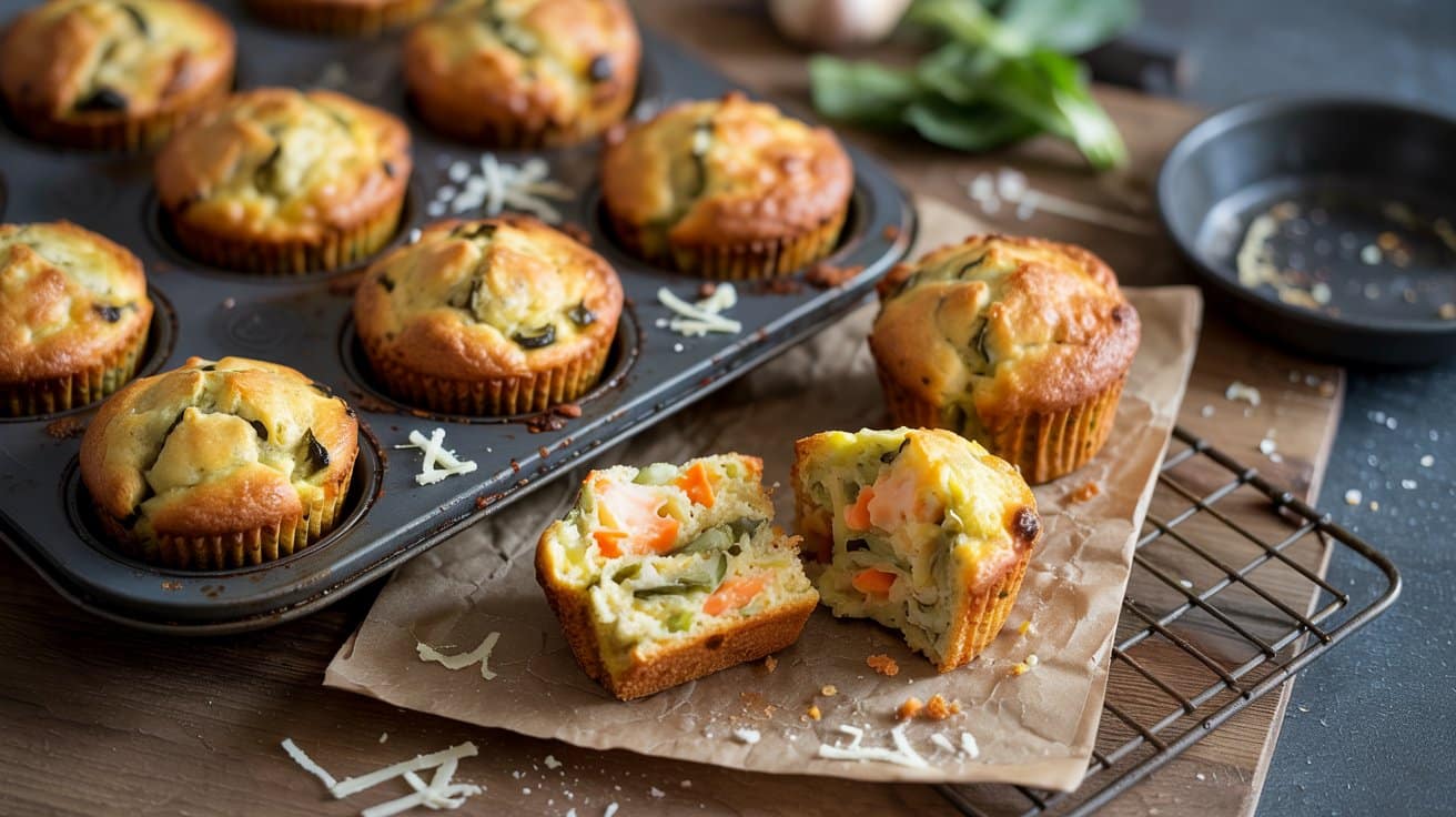 Savory vegetable muffins a rustic bak