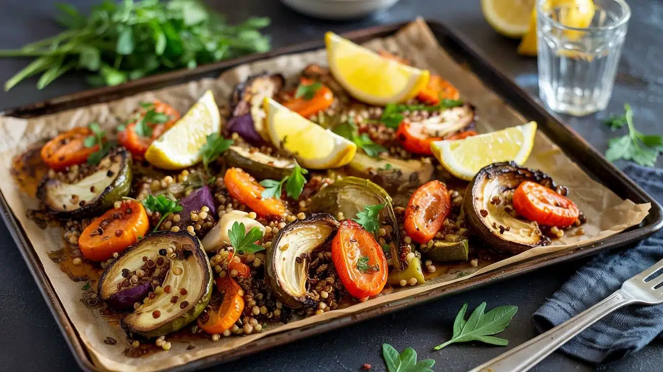 Sheet pan quinoa vegetable bake this fx6daaznr 9ppbg oj0b