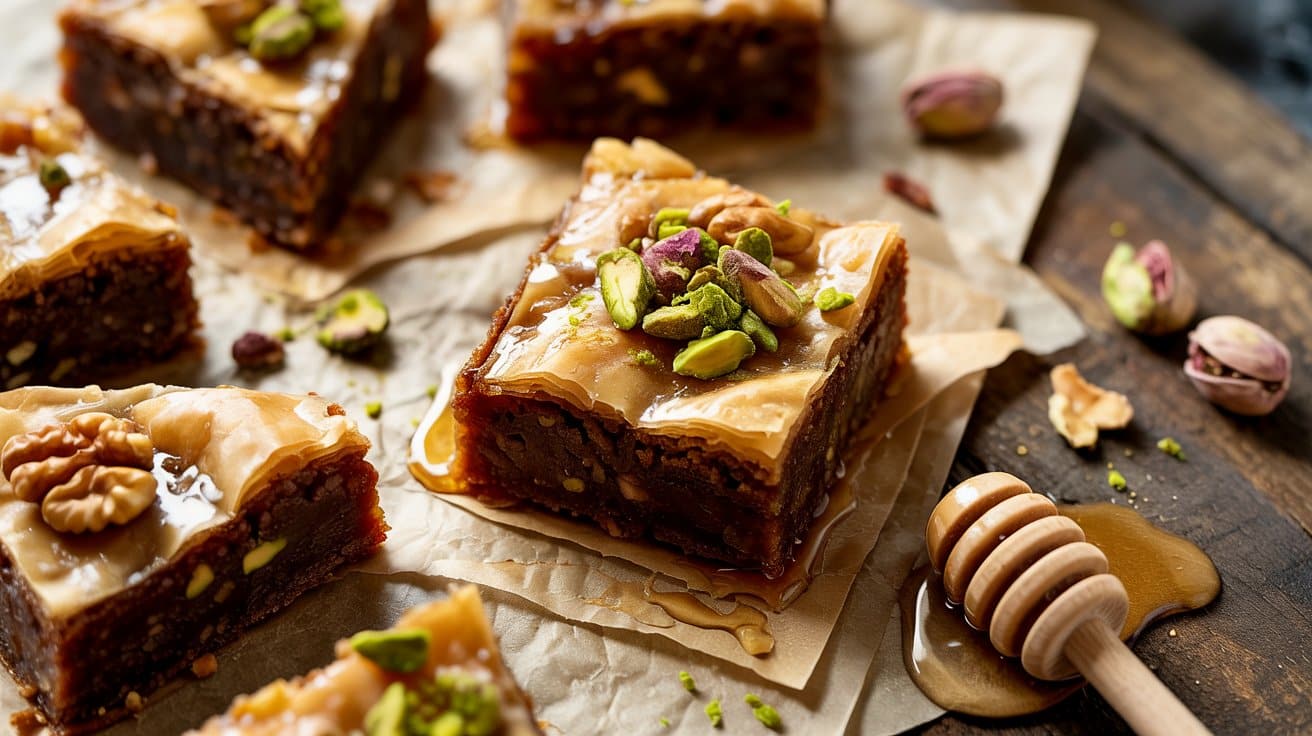 Baklava brownies a decadent overhead ffid1mxg