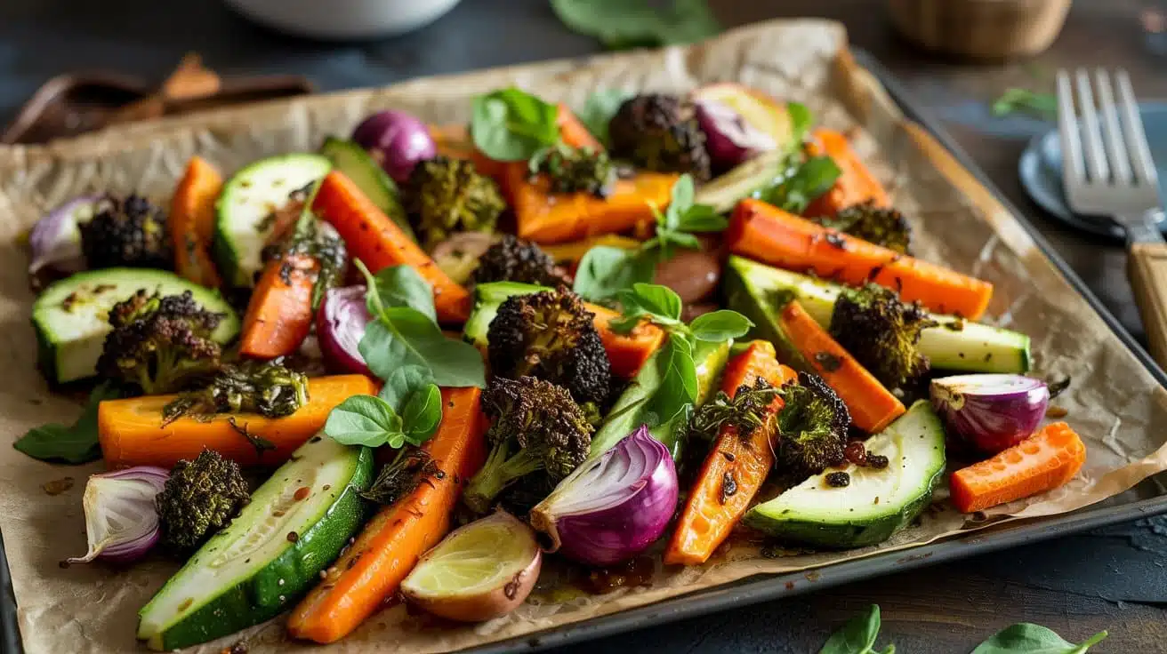 Sheet pan vegetable medley with chimi zrj y 4w