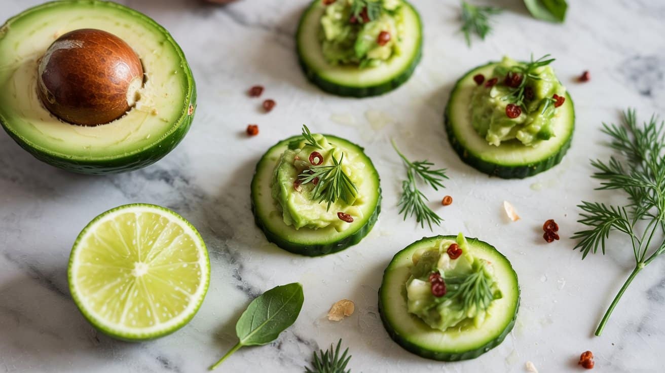 Avocado cucumber bites a fresh top dow rlw