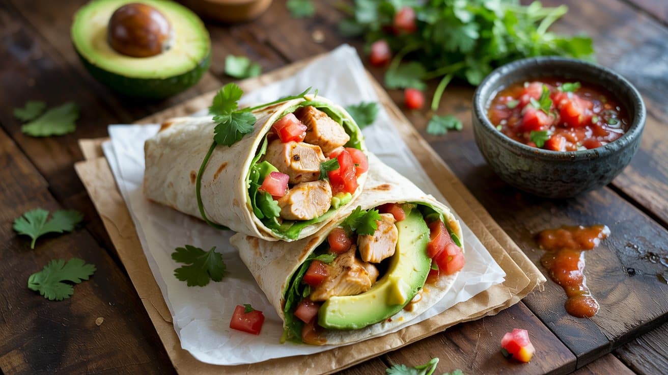 Chicken avocado salsa wrap a bright to ko p1ytsl 11q