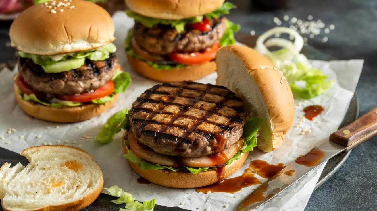 Grilled mushroom burgers fo