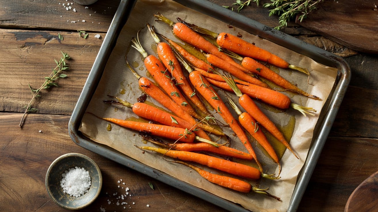 Oven roasted baby carrots a warm top d qg