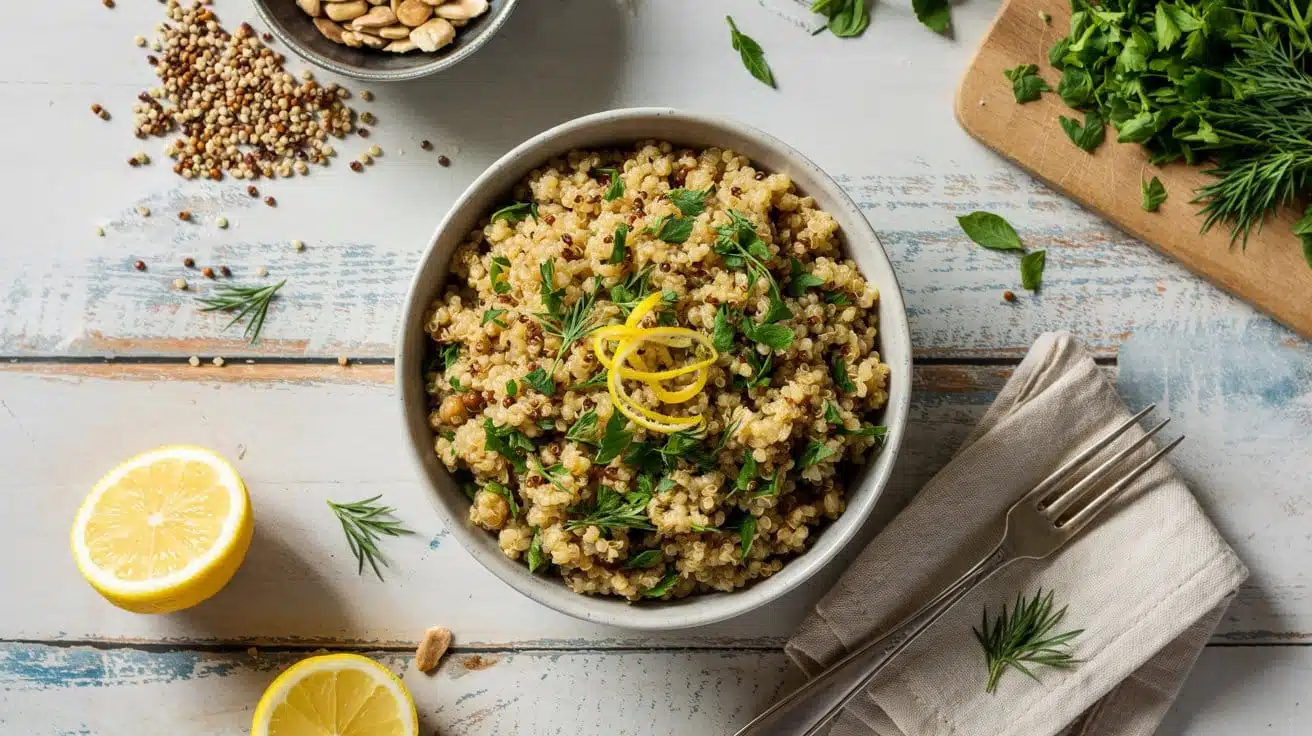 Quinoa pilaf with herbs a fresh top do