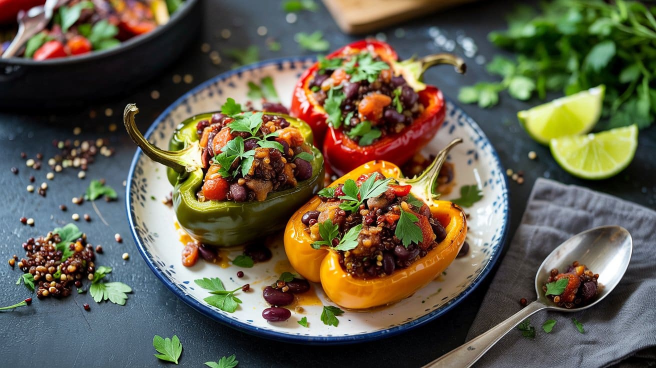 Stuffed bell peppers filled with quino g1g asg