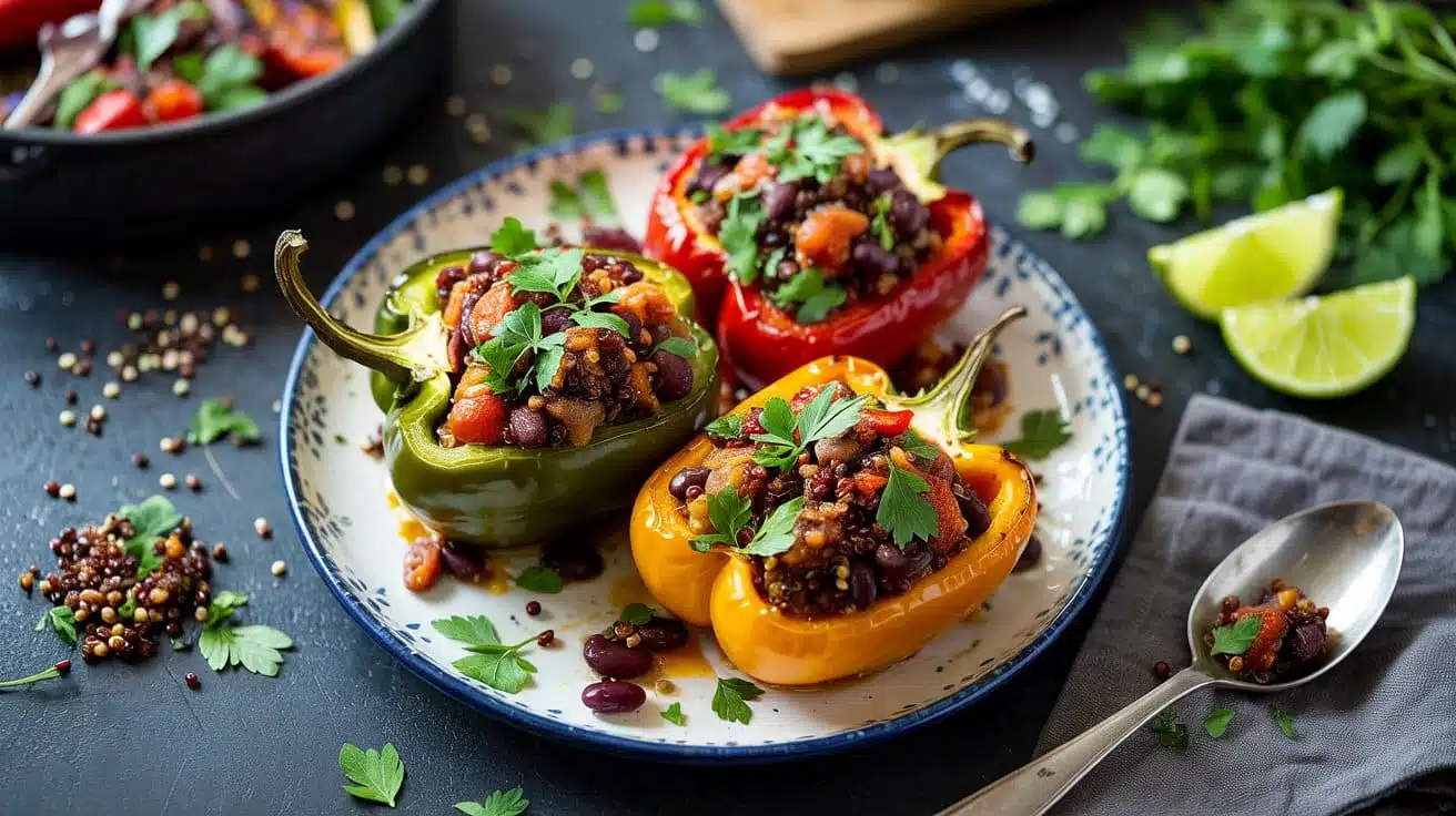 Stuffed bell peppers filled with quino g1g asg