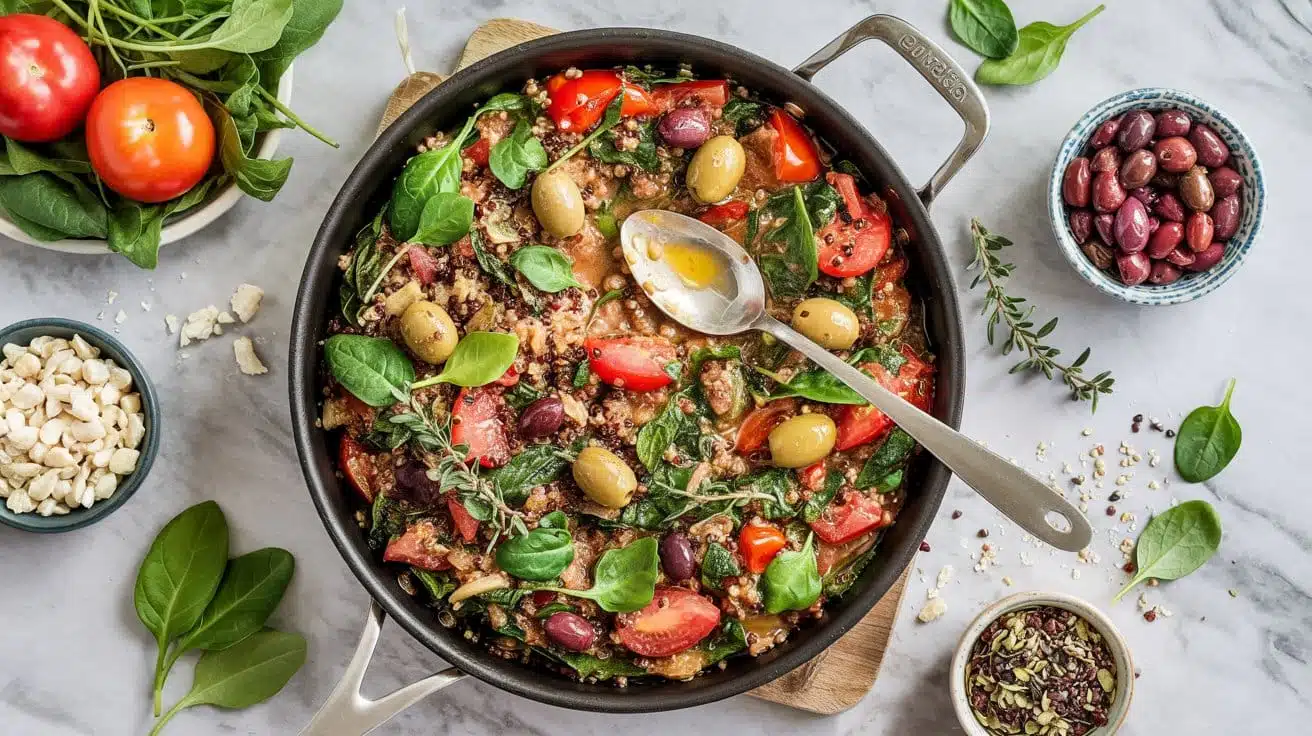Vegan quinoa skillet mea