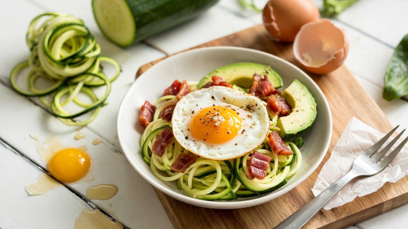 Zucchini noodle breakfast bowl a fresh