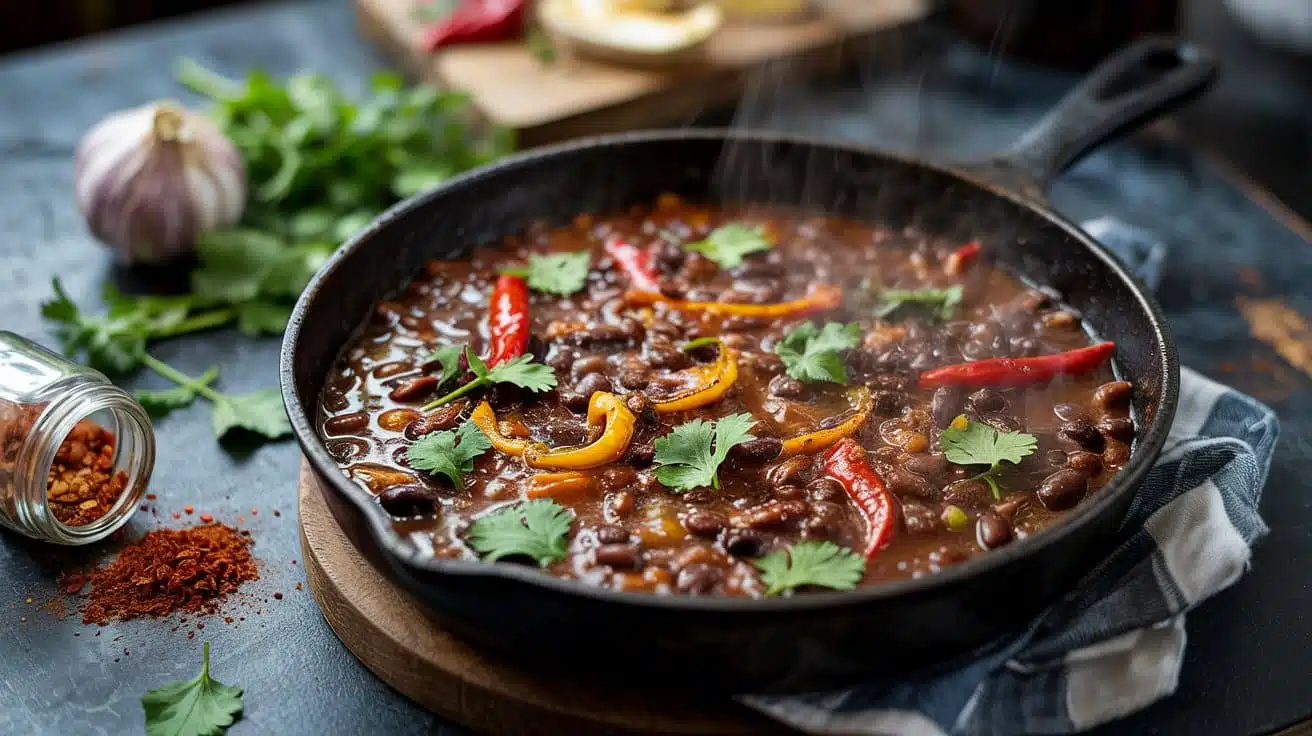 Cajun spiced black bean skillet recipe