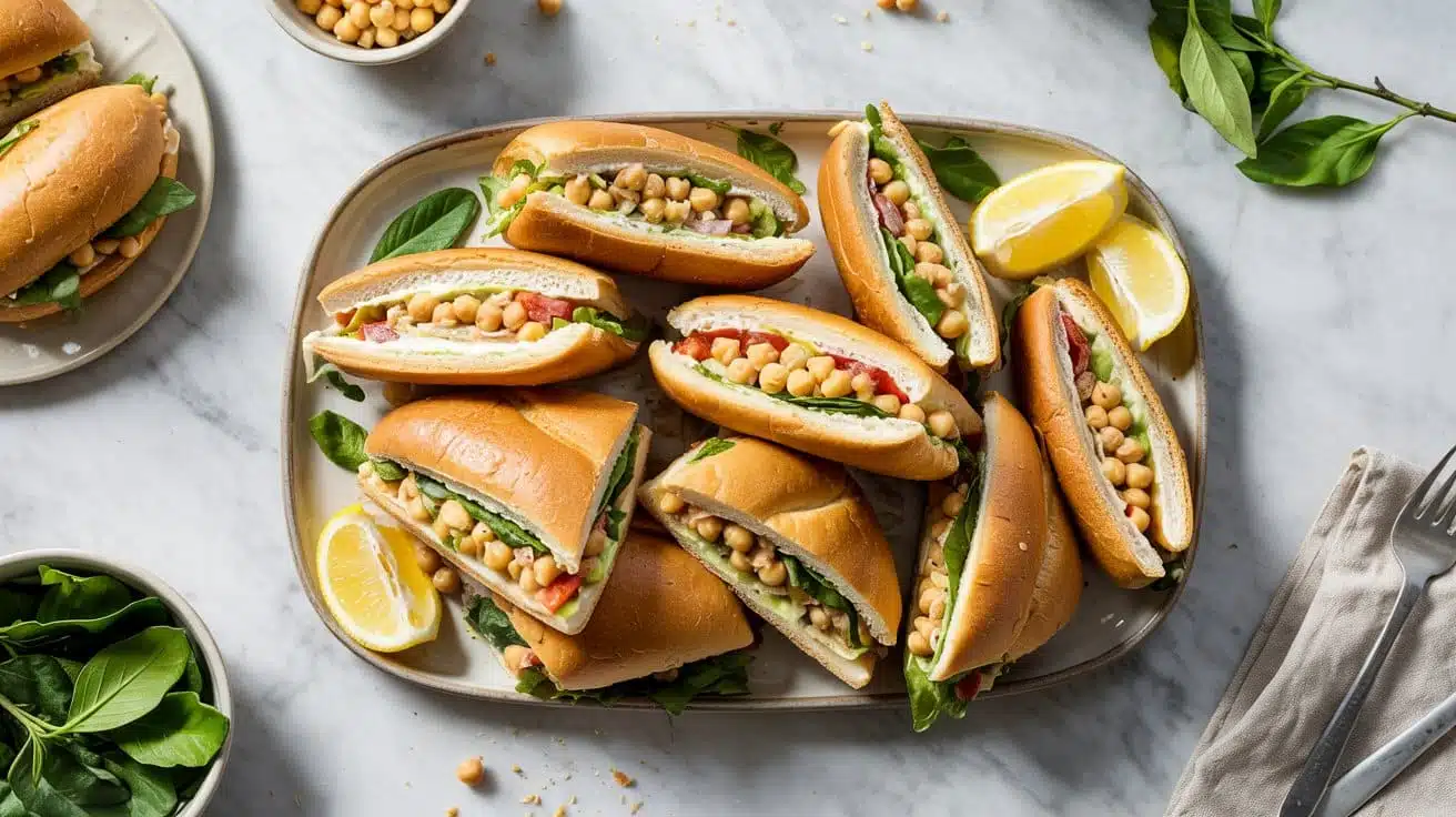 Chickpea salad sandwich platter design dcw 9qtya