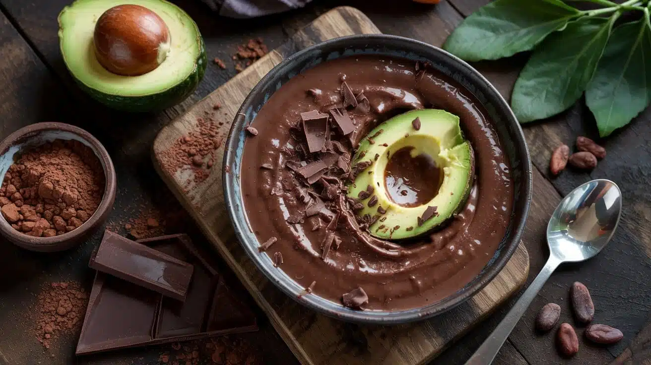 Chocolate avocado smoothie bowl a rich