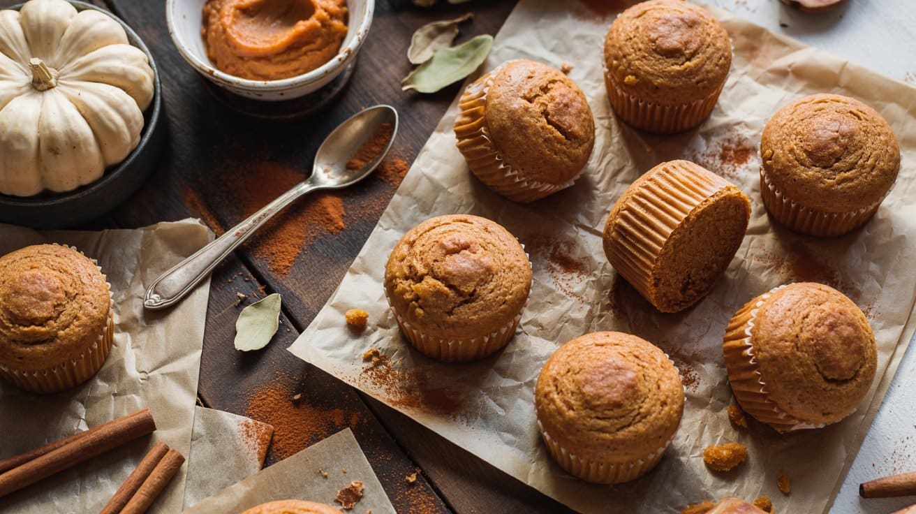 Pumpkin almond flour muffins a cozy au