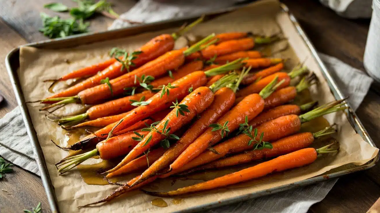 Sheet pan maple glazed carrots these r x1gcrng