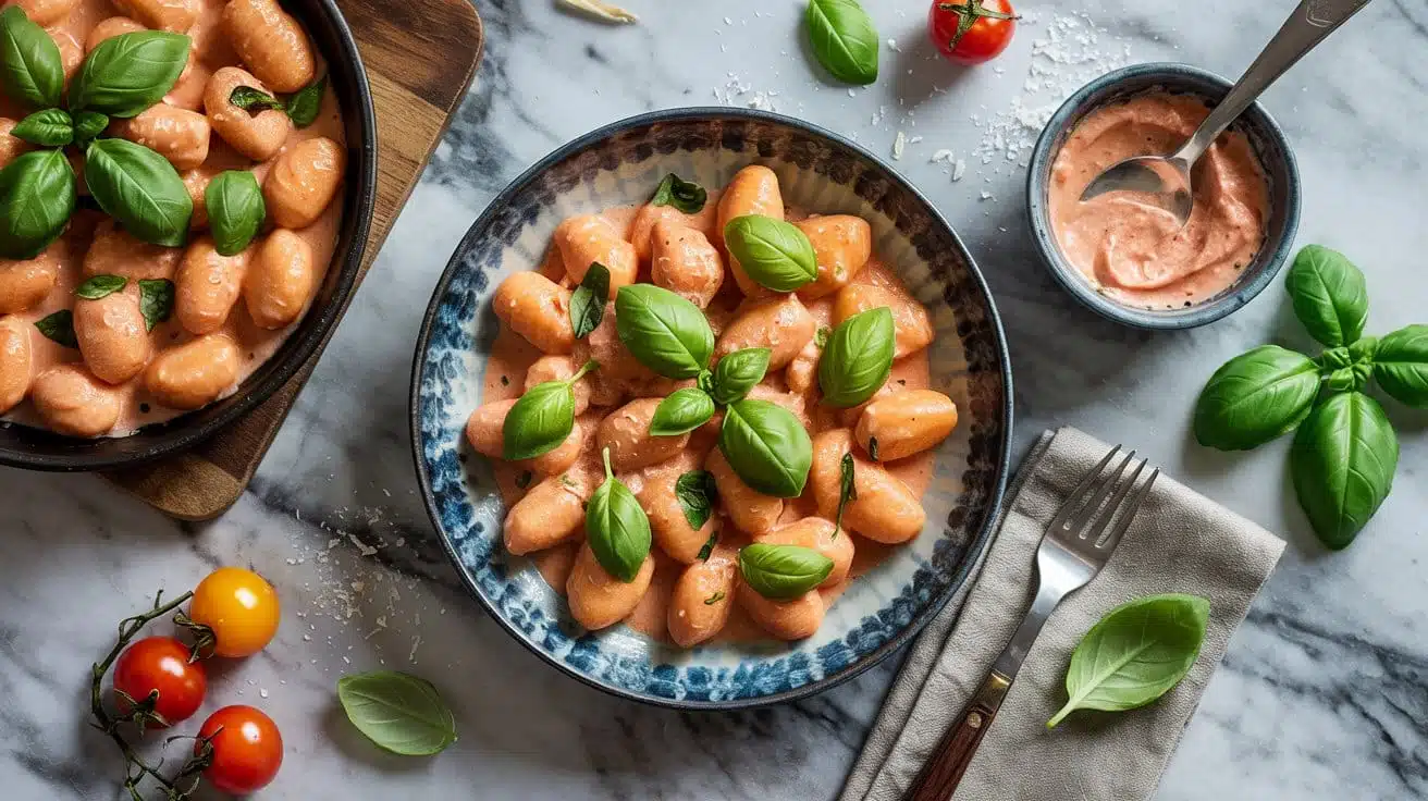 Vegan gnocchi in tomato basil cream sa hxzw9 opsrtr5ct