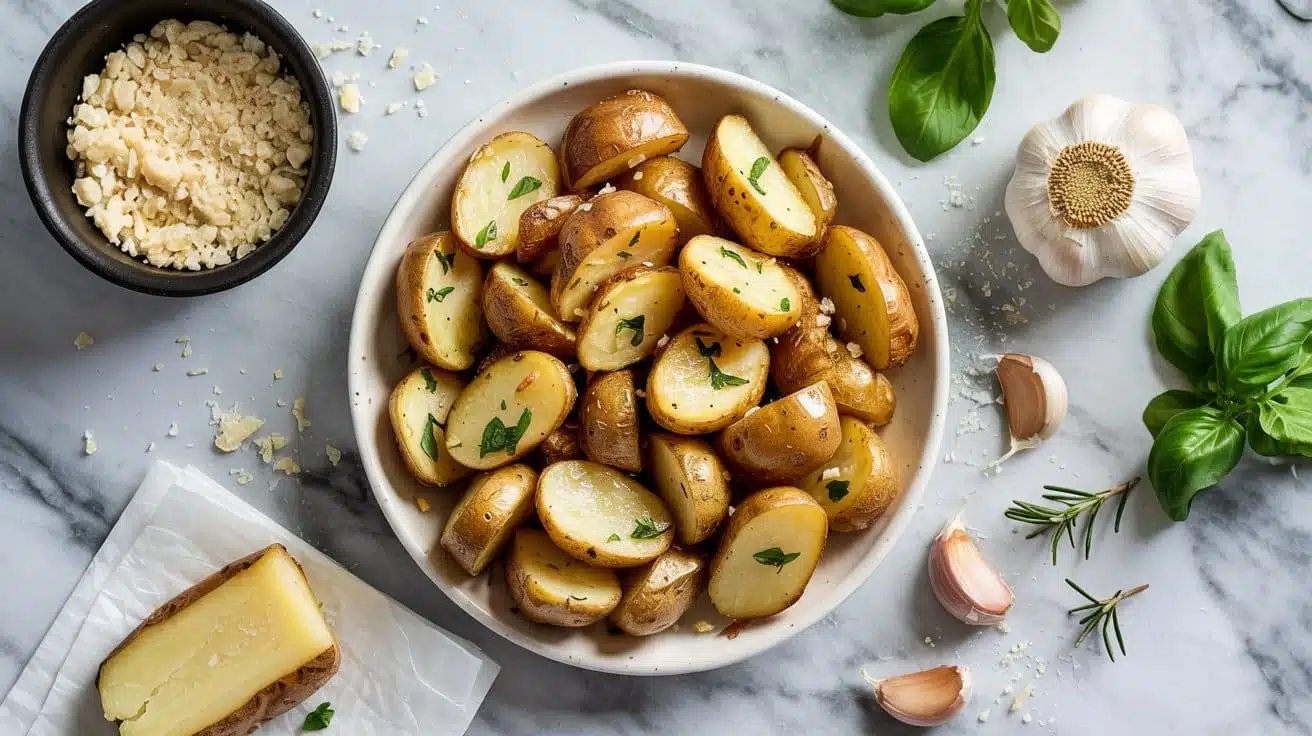 Air fryer garlic parmesan potatoes cri kwepg q