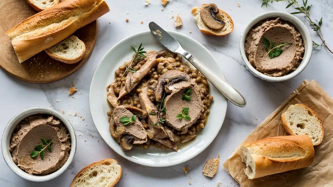 Braised lentils mushroom pate with bag t5a