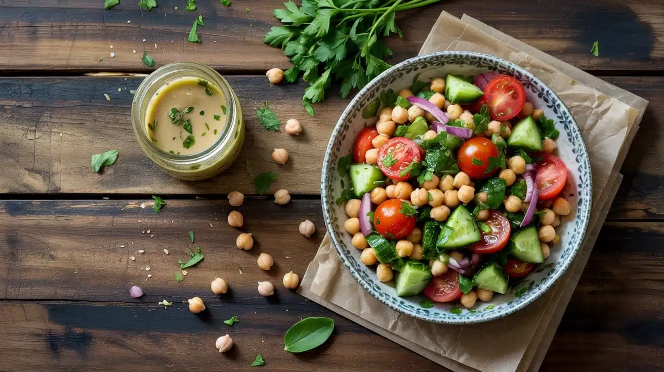 Chickpea salad a rustic hearty overhea