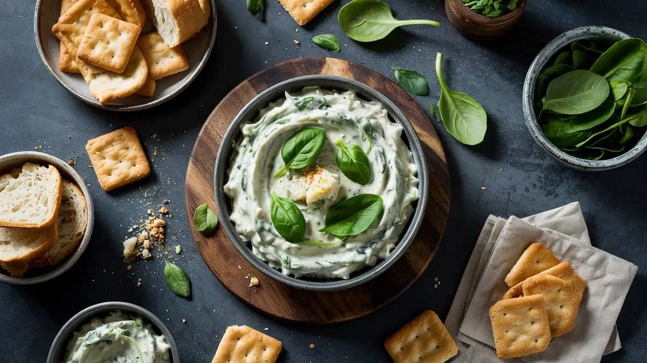 Creamy vegan spinach and artichoke dip l