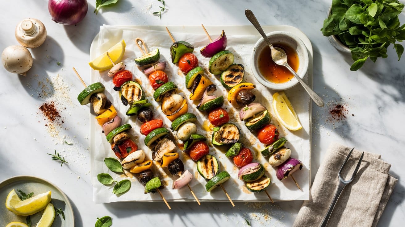 Grilled vegetable skewers a xxtrpq