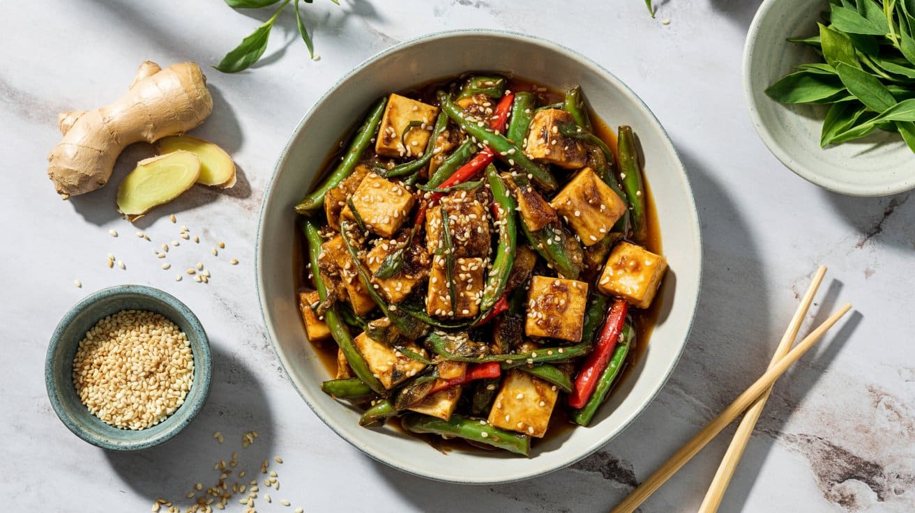 Sesame ginger tofu stir fry infused wi pug