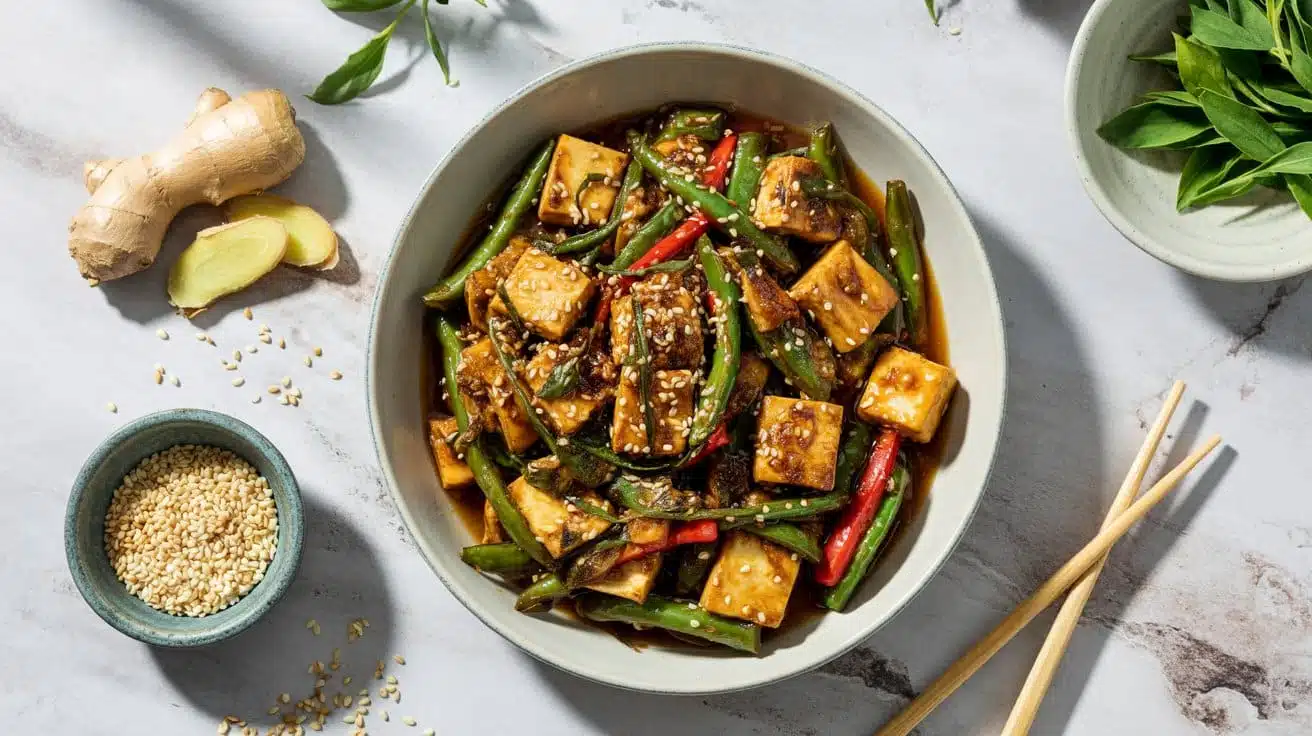 Sesame ginger tofu stir fry infused wi pug