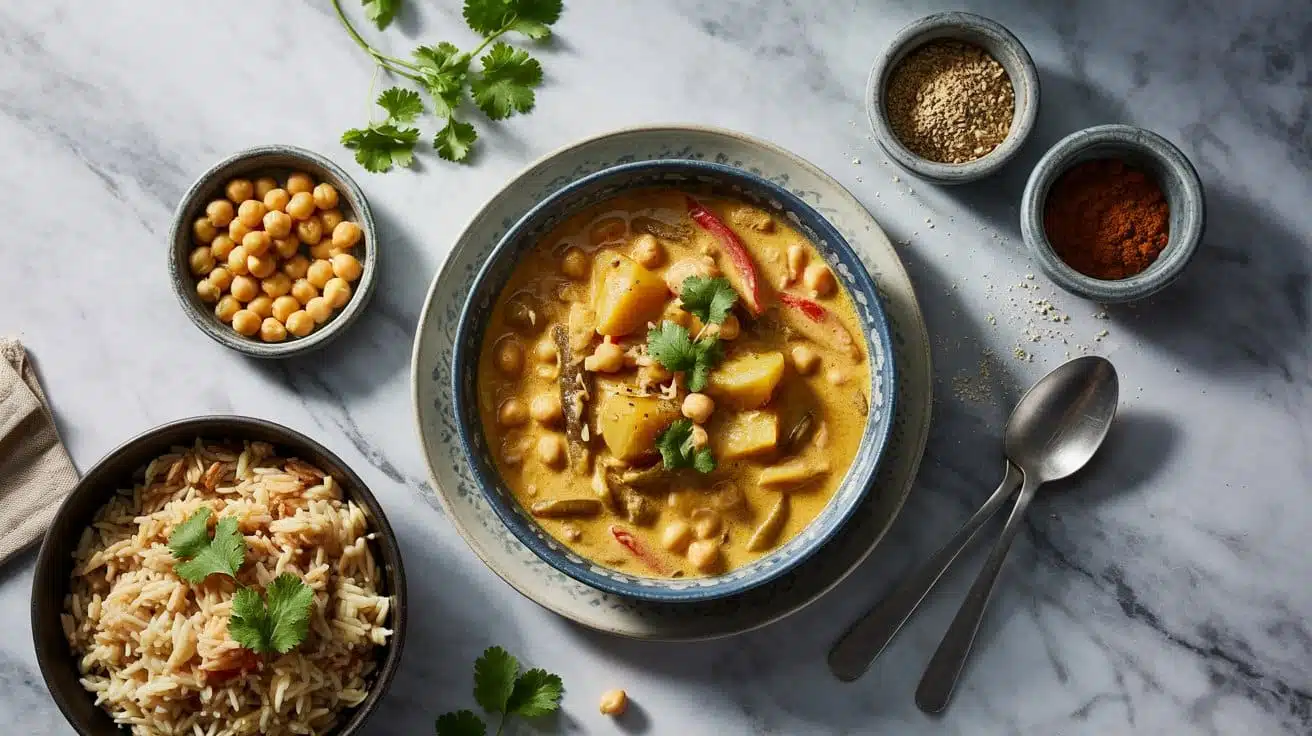 Warm thai yellow curry with chickpeas 1eaqb scg0q