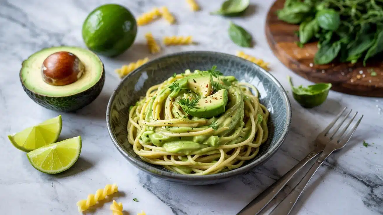 Avocado pasta a creamy avocado coated w